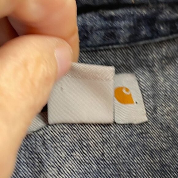 Vintage Carhartt Mens Denim Shirt Small Snap Pearl Blue Long Sleeve Western - Picture 13 of 16